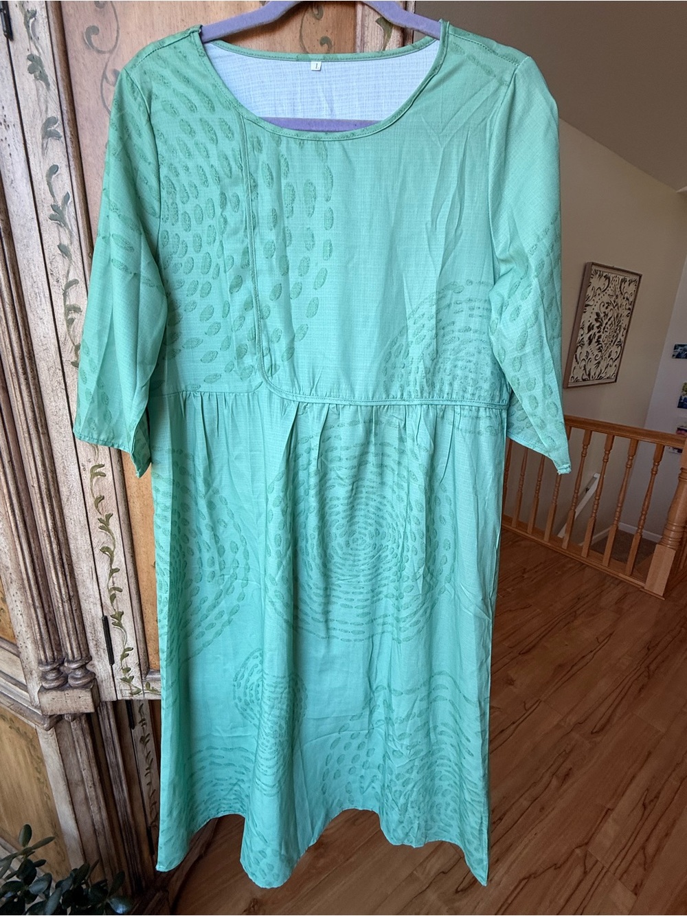 Mint Green Women's Short Sleeve midi Dress